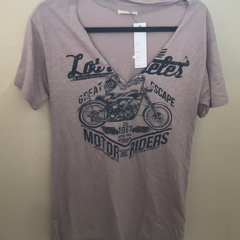 Graphic biker tee